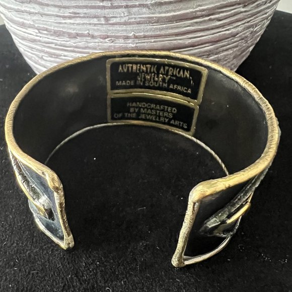 Handcrafted South African Metal Cuff Bracelet - Picture 4 of 4